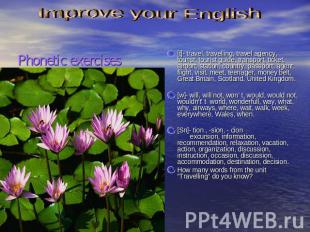 Improve your English [t]- travel, travelling, travel agency, tourist, tourist gu
