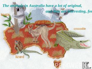 The animals in Australia have a lot of original, and they are interesting, for e