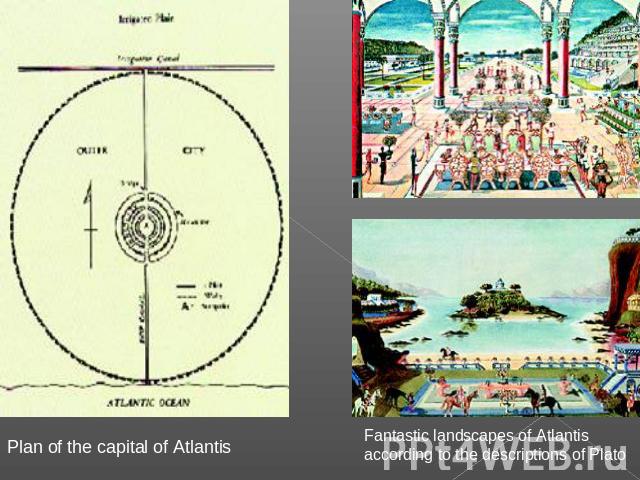 Plan of the capital of Atlantis Fantastic landscapes of Atlantis according to the descriptions of Plato