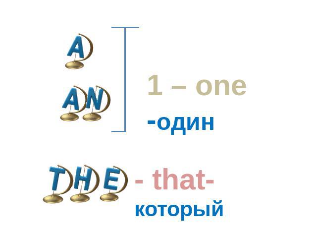 1 – one -один - that- который