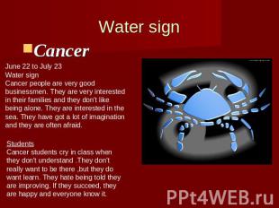 Water signCancer June 22 to July 23Water signCancer people are very goodbusiness