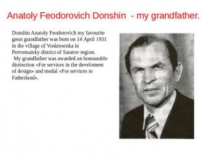 Anatoly Feodorovich Donshin - my grandfather. Donshin Anatoly Feodorovich my fav