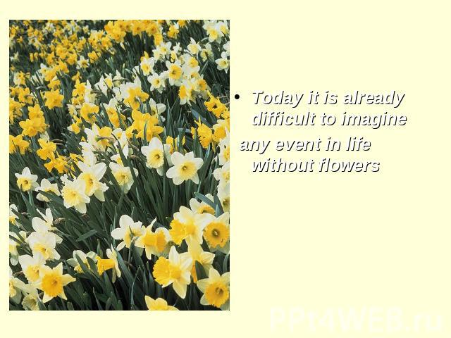 Today it is already difficult to imagine any event in life without flowers