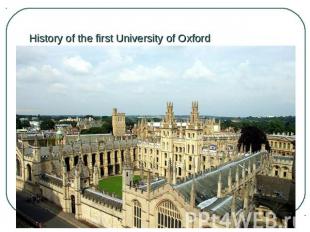 History of the first University of Oxford