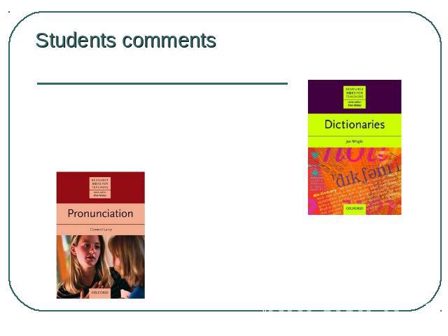 Students comments 