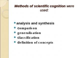 analysis and synthesis comparison generalisation classification definition of co