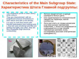 Characteristics of the Main Subgroup State:Характеристика Штата Главной подгрупп