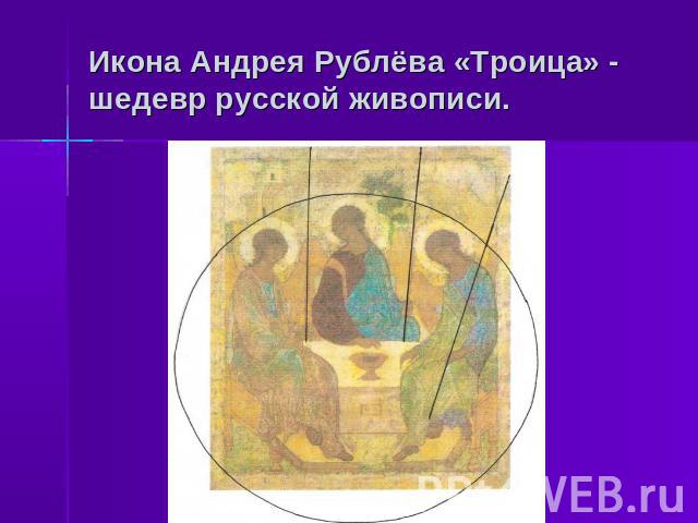 Икона Андрея Рублёва «Троица» - шедевр русской живописи.