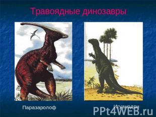 Травоядные динозавры Паразаролоф Игуанодон