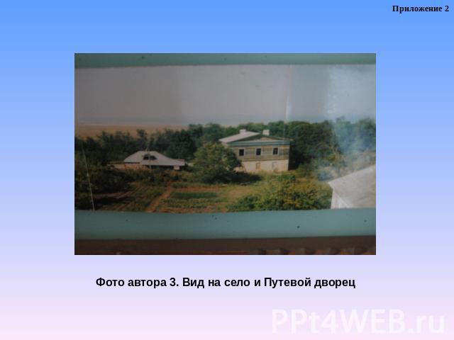Фото автора 3. Вид на село и Путевой дворец