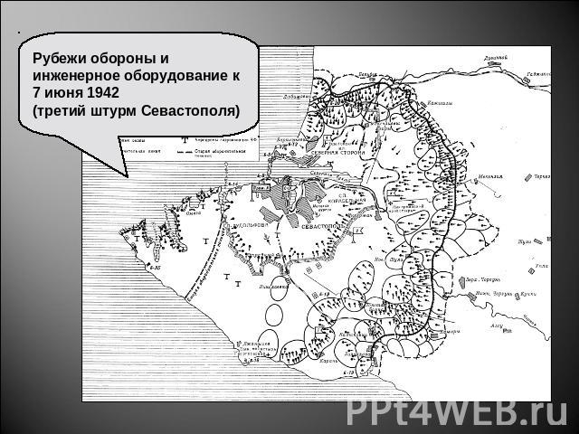 Рубежи обороны и инженерное оборудование к 7 июня 1942(третий штурм Севастополя)