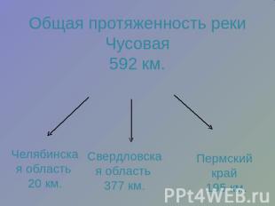 Общая протяженность реки Чусовая592 км. Челябинская область 20 км. Свердловская