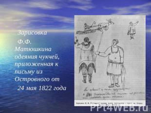 Зарисовка Ф.Ф. Матюшкина одеяния чукчей, приложенная к письму из Островного от 2