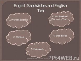 English Sandwiches and English Tea 1. Phonetic Exercise