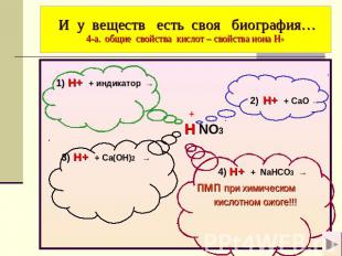 И у веществ есть своя биография…4-а. общие свойства кислот – свойства иона Н+ 1)