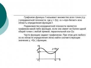 Графиком функции f называют множество всех точек (х;у) координатной плоскости, г