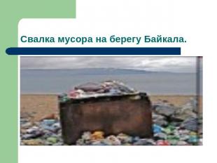 Свалка мусора на берегу Байкала.