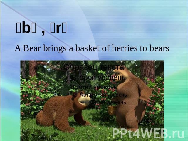 A Bear brings a basket of berries to bears