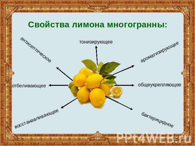 Свойства лимона многогранны: