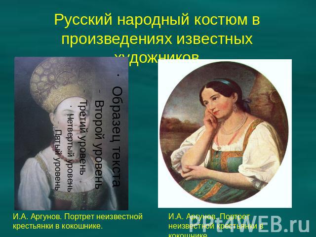 Русский народный костюм в произведениях известных художников