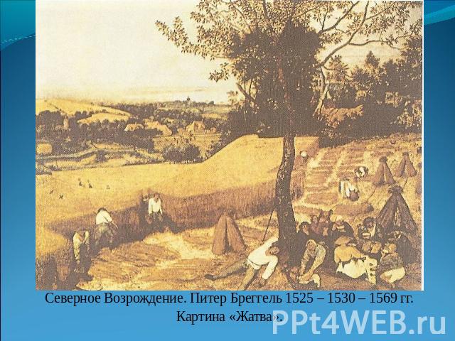 Северное Возрождение. Питер Бреггель 1525 – 1530 – 1569 гг. Картина «Жатва».
