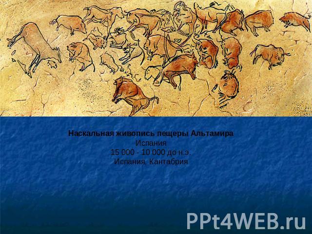 Наскальная живопись пещеры Альтамира Испания 15 000 - 10 000 до н.э. Испания, Кантабрия