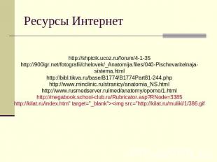 Ресурсы Интернет http://shpicik.ucoz.ru/forum/4-1-35 http://900igr.net/fotografi