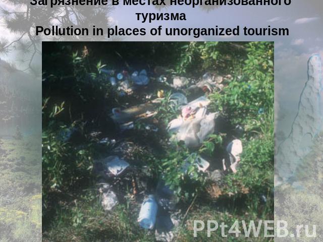Загрязнение в местах неорганизованного туризма Pollution in places of unorganized tourism