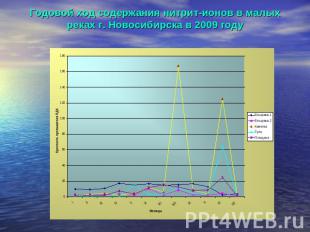 Годовой ход содержания нитрит-ионов в малых реках г. Новосибирска в 2009 году