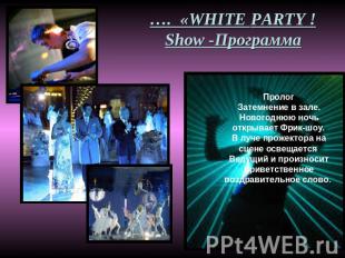 …. «WHITE PARTY !Show -Программа ПрологЗатемнение в зале.Новогоднюю ночь открыва
