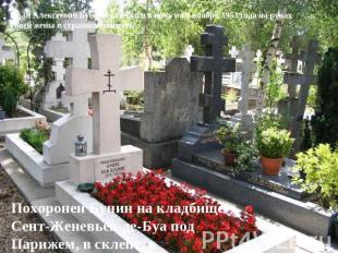 Иван Алексеевич Бунин скончался в ночь на 8 ноябpя 1953 года на pуках своей жены