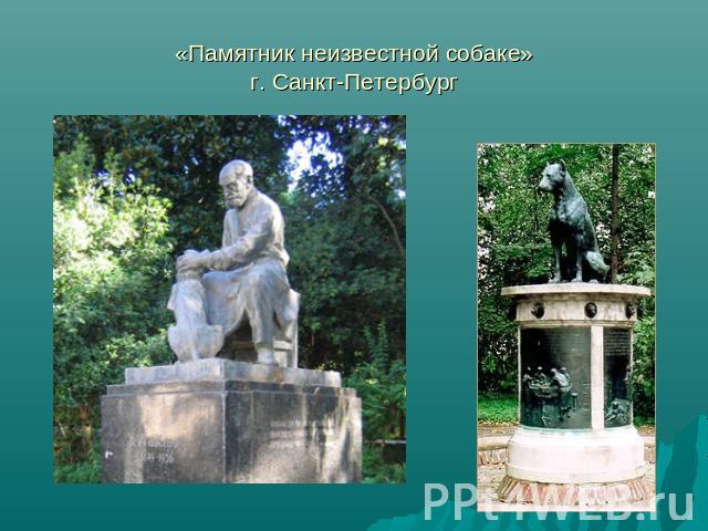 «Памятник неизвестной собаке»г. Санкт-Петербург