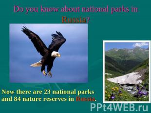 Do you know about national parks in Russia? Now there are 23 national parks and