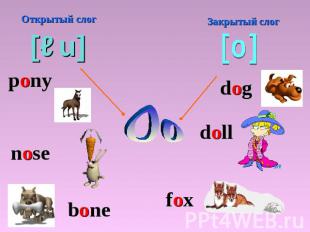 Открытый слог [əu] pony nose bone fox doll dog [o]