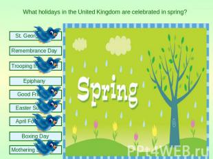 What holidays in the United Kingdom are celebrated in spring?