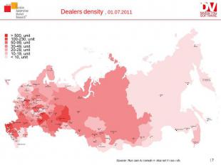 Dealers density , 01.07.2011