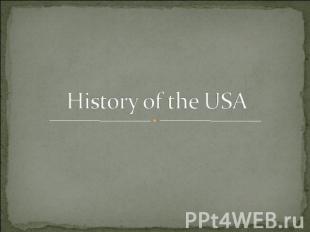 History of the USA