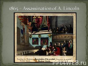 1865 – Assassination of A. Lincoln