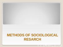 Methods of sociologocal resarch