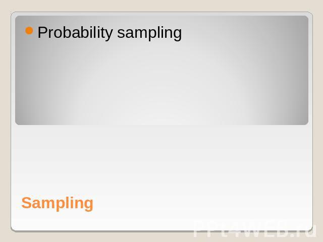SamplingProbability sampling