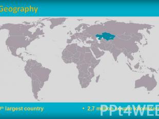 Geography 9th largest country 2,7 million square kilometers
