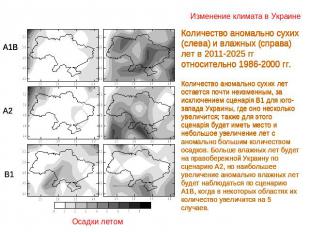 Изменение климата в Украине Количество аномально сухих (слева) и влажных (справа