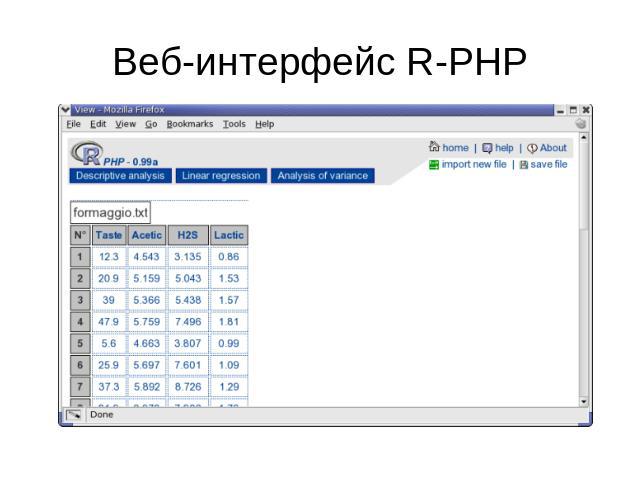 Веб-интерфейс R-PHP