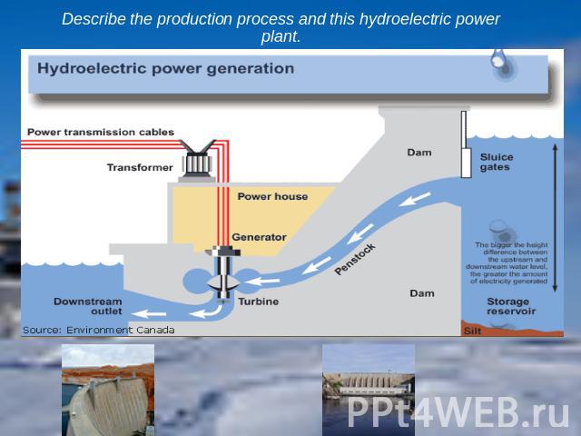 Describe the production process and this hydroelectric power plant.