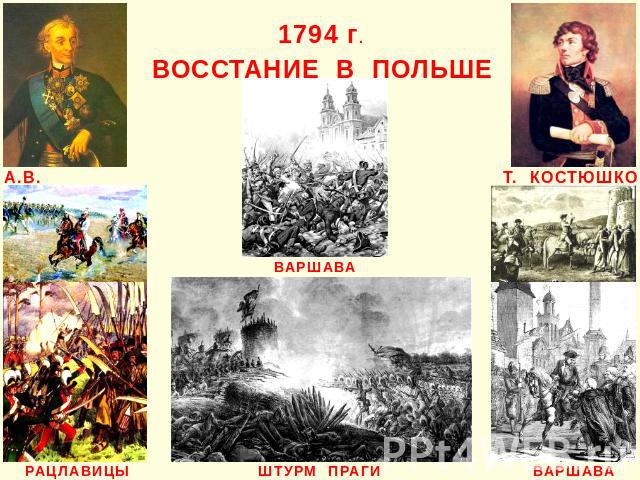 1794 г. ВОССТАНИЕ В ПОЛЬШЕ
