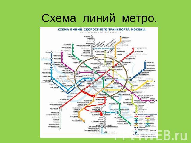 Схема линий метро.