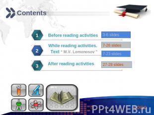 Contents Before reading activities