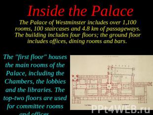The Palace of Westminster includes over 1,100 rooms, 100 staircases and 4.8&nbsp