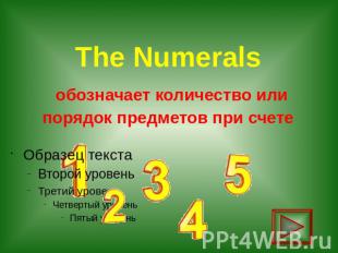 The Numerals обозначает количество или порядок предметов при счете