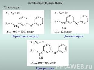 Пестициды (ядохимикаты) ПиретроидыПерметрин (амбуш)ДельтаметринЦиперметрин